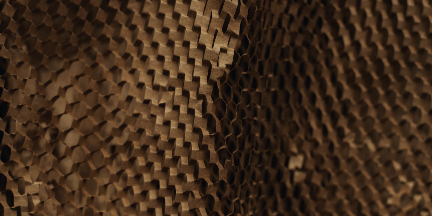 Closeup photo of corrugated paper used as dunnage