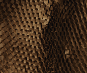 Closeup photo of corrugated paper used as dunnage