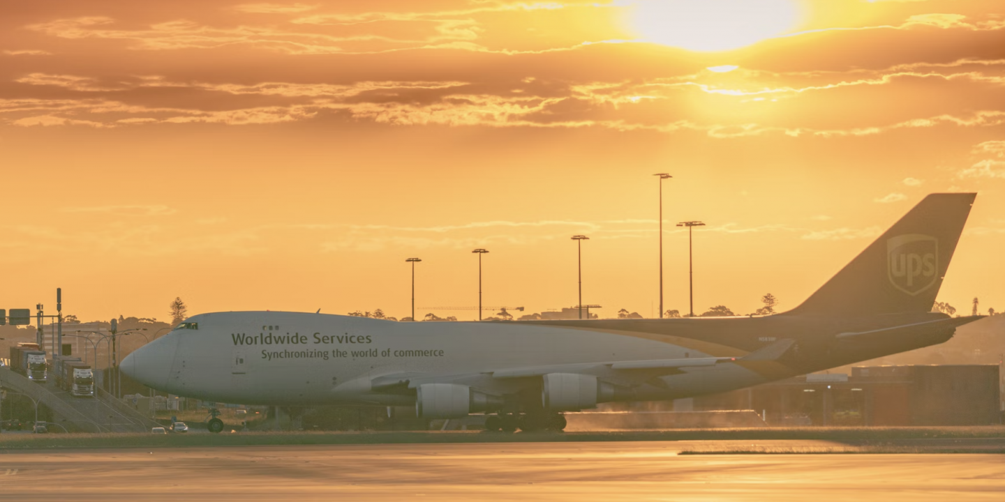 UPS aircraft ready for takeoff